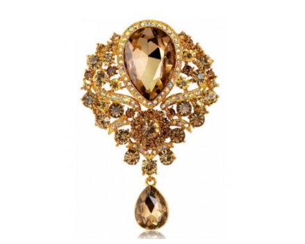 Brož Crystal Water Drop 4B9225 Gold