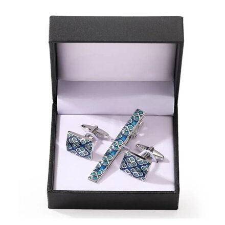 Spona na kravatu a manžetové knoflíčky Ornament AMK43
