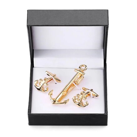 Spona na kravatu a manžetové knoflíčky Kotva