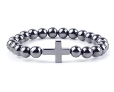 Náramek Cross Hematit NT5118
