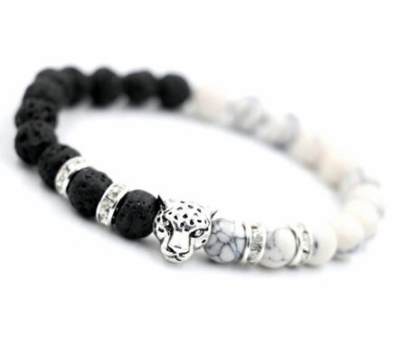 Miranda Náramek Leopard s magnezitem a lávovými kameny 42R40