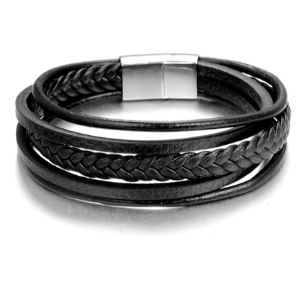 Náramek z kůže Leather Black