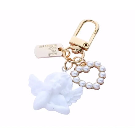 Přívěsek na klíče a kabelku Andělíček se srdíčkem