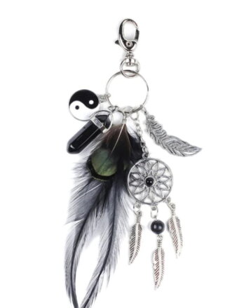 Přívěsek na kabelku nebo klíče Lapač snů Obsidián