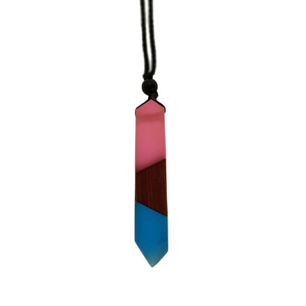 Miranda Přívěsek Resin Wood ES175 Blue-Pink