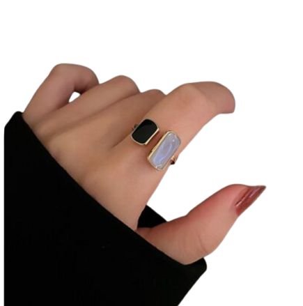 Prsten Two Stones AM3082 Black-Gray