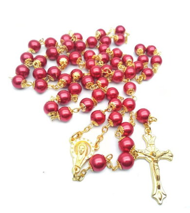 Růženec Miranda Red Pearls R81234