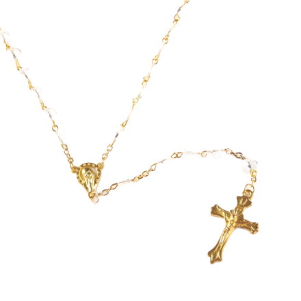 Skleněný růženec Miranda Gold 030