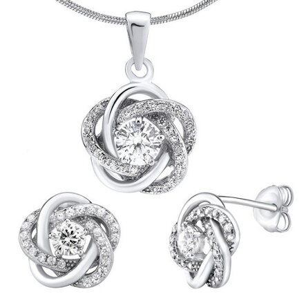 Silvego stříbrný set šperků ROSALYN - náušnice a přívěsek - JJJS0088