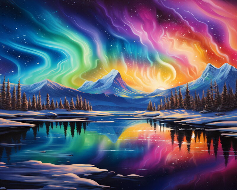 Diamantový obrázek Polární záře AM946