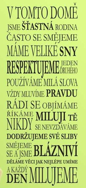 Domov, šťastná rodina - dekorace na stěnu Domov, šťastná rodina - dekorace na stěnu