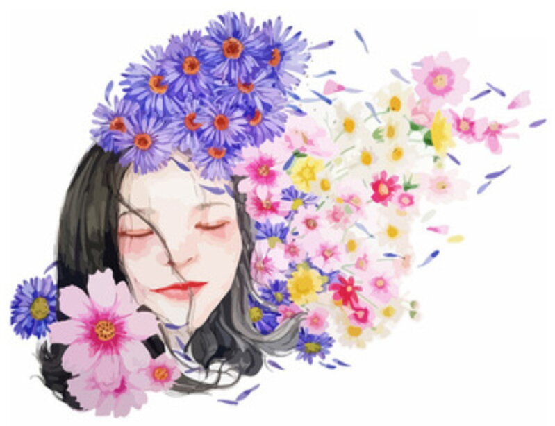 Malování podle čísel Dívka s květy Malování podle čísel Dívka s květy
