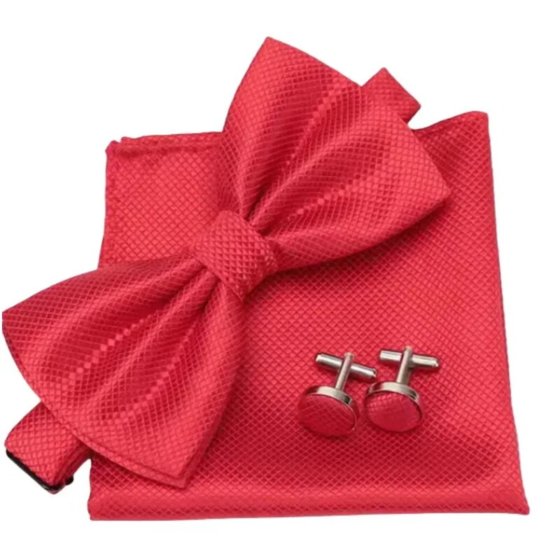 Sada motýlek, kapesníček a manžetové knoflíčky 