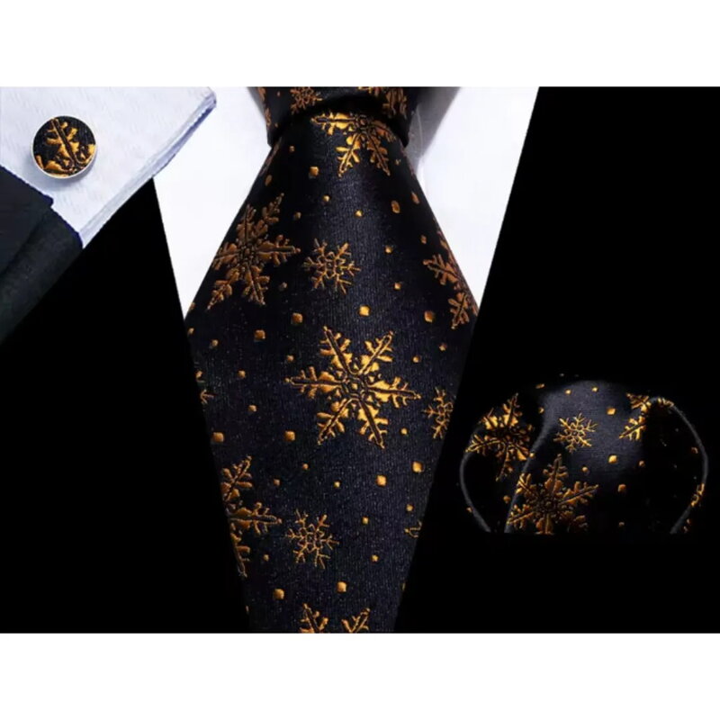 Vánoční sada kravata, kapesníček a manžetové knoflíčky V124