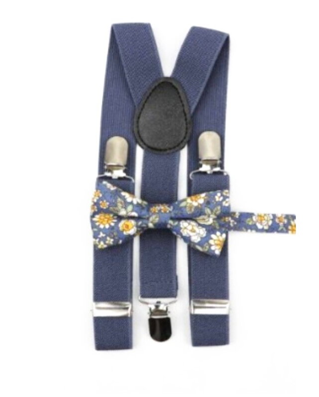 Detský set motýlek a traky H001 Navy Detský set motýlek a traky H001 Navy