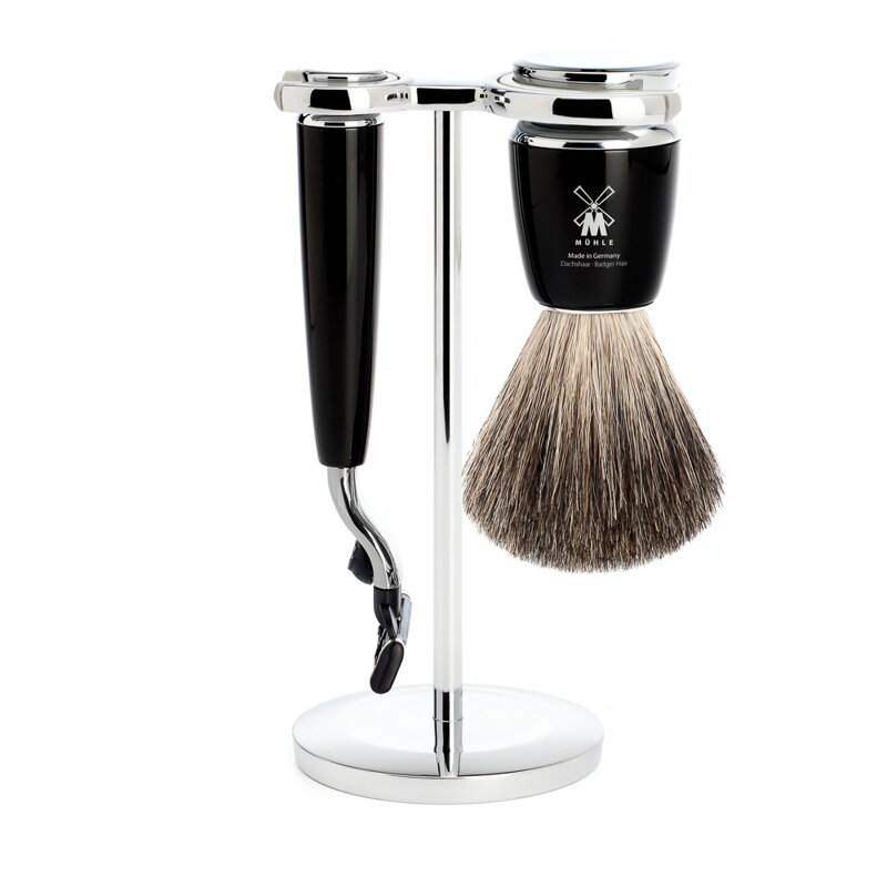 Mühle Rytmo Black Pure Badger Mach3 3-dílná sada na holení Mühle Rytmo Black Pure Badger Mach3 3-dílná sada na holení