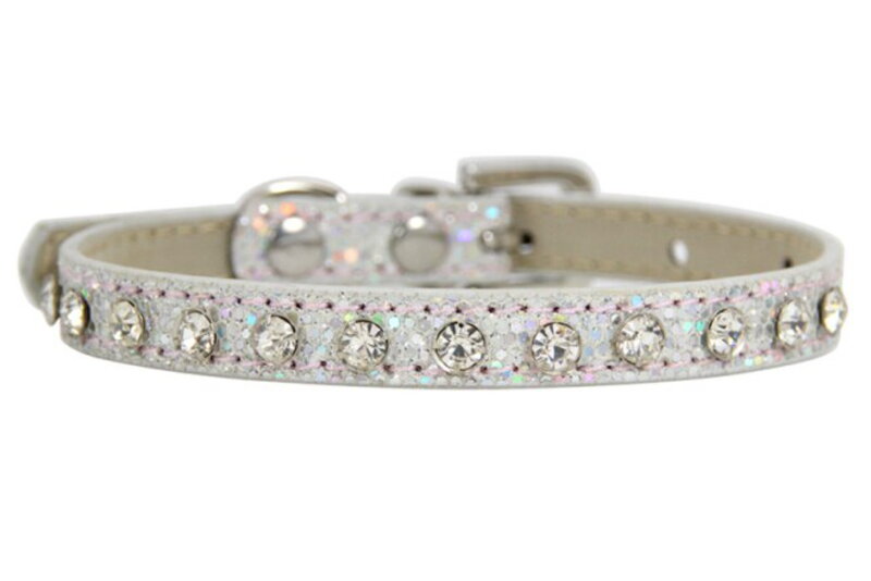 Psí obojek s krystaly P2364 šedý Psí obojek s krystaly P2364 šedý