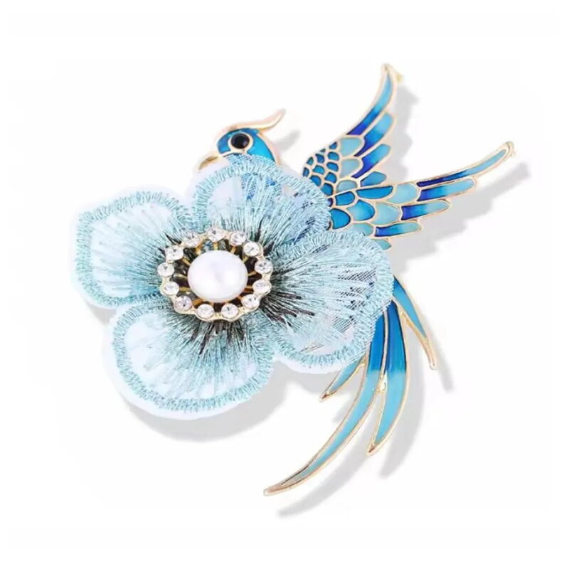 Brož Květ s ptáčkem PK002