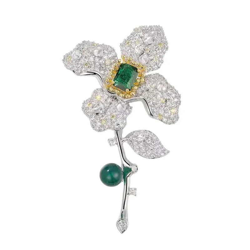 Brož Flower AM618 green Brož Flower AM618 green