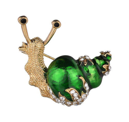 Brož Šneček Pearl BR20165 Gold-Green Brož Šneček Pearl BR20165 Gold-Green