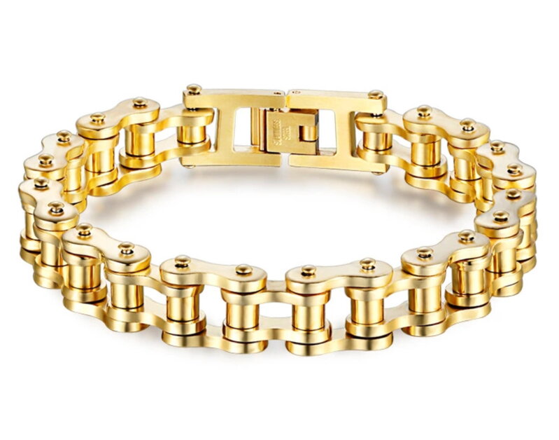 Náramek 30026 moto řetěz Golden 21,5 cm Náramek 30026 moto řetěz Golden 21,5 cm