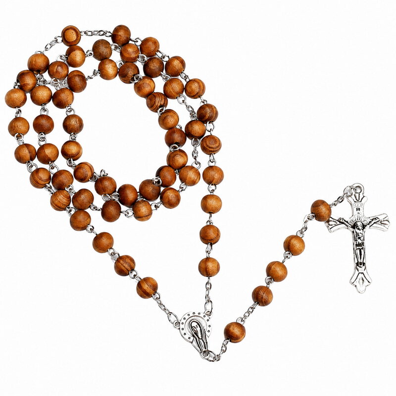 Růženec s dřevěnými perlami RS80125
