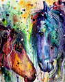 Malování podle čísel Dva koně